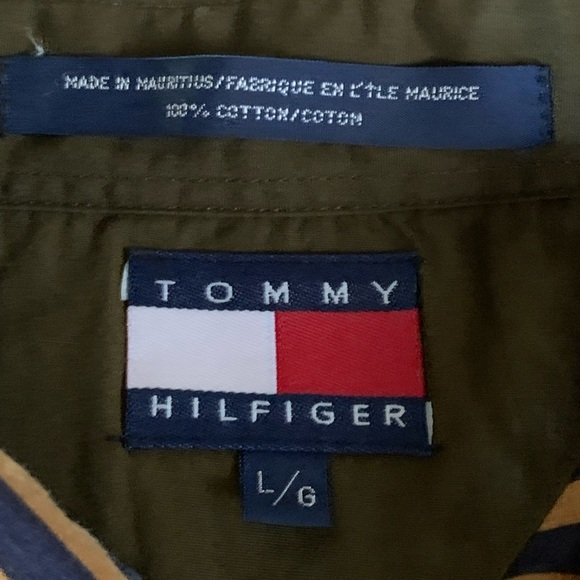 Tommy Hilfiger Bold Print Striped Button Down Shirt - Picture 10 of 12